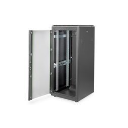 DIGITUS Rack Unique 19" 26U 1342x600x600mm üvegajtós fekete álló rack szekrény