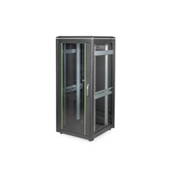 DIGITUS Rack Unique 19" 26U 1342x600x600mm üvegajtós fekete álló rack szekrény