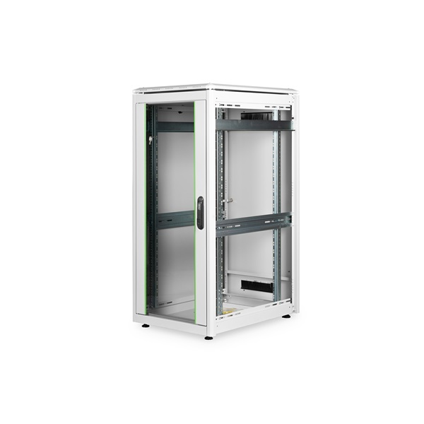 DIGITUS Rack Unique 19" 26U 1342x600x800mm üvegajtós szürke álló rack szekrény