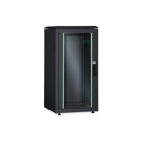 DIGITUS Rack Unique 19" 26U 1342x800x1000mm üvegajtós fekete álló rack szekrény