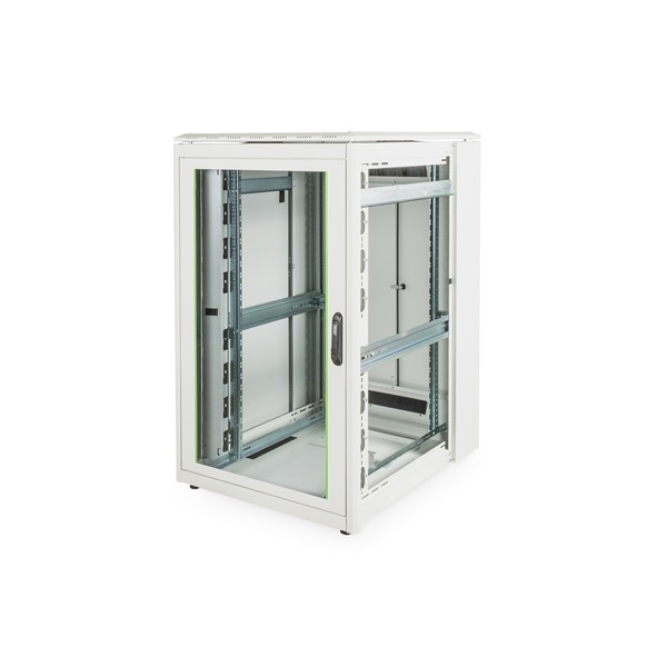 DIGITUS Rack Unique 19" 26U 1342x800x1000mm üvegajtós szürke álló rack szekrény