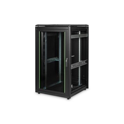 DIGITUS Rack Unique 19" 26U 1342x800x800mm üvegajtós fekete álló rack szekrény