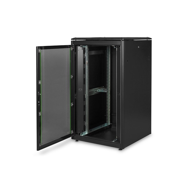 DIGITUS Rack Unique 19" 26U 1342x800x800mm üvegajtós fekete álló rack szekrény