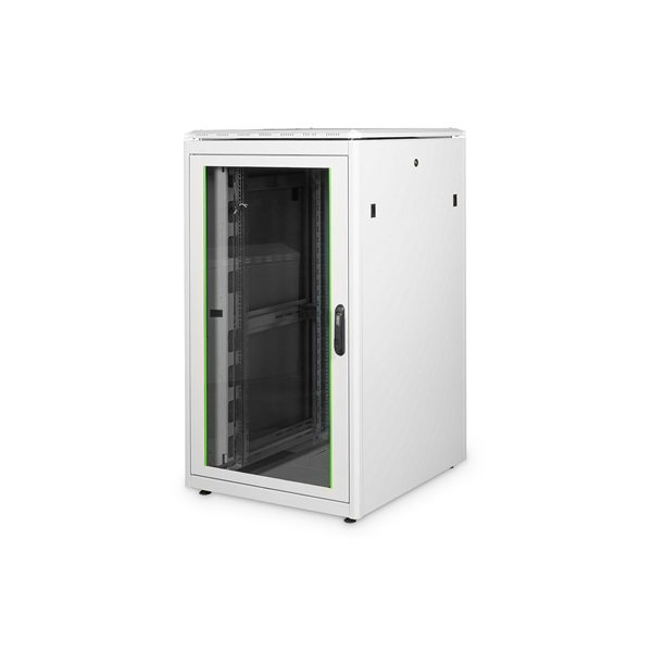 DIGITUS Rack Unique 19" 26U 1342x800x800mm üvegajtós szürke álló rack szekrény