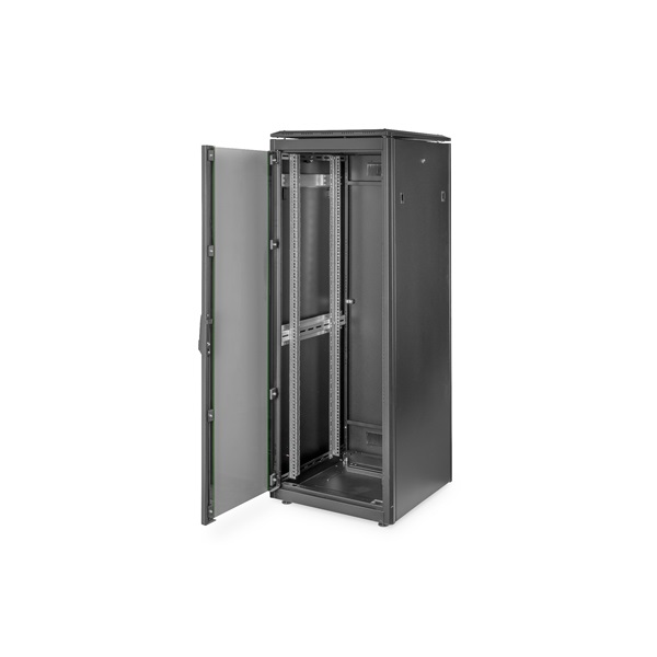 DIGITUS Rack Unique 19" 32U 1609x600x600mm üvegajtós fekete álló rack szekrény