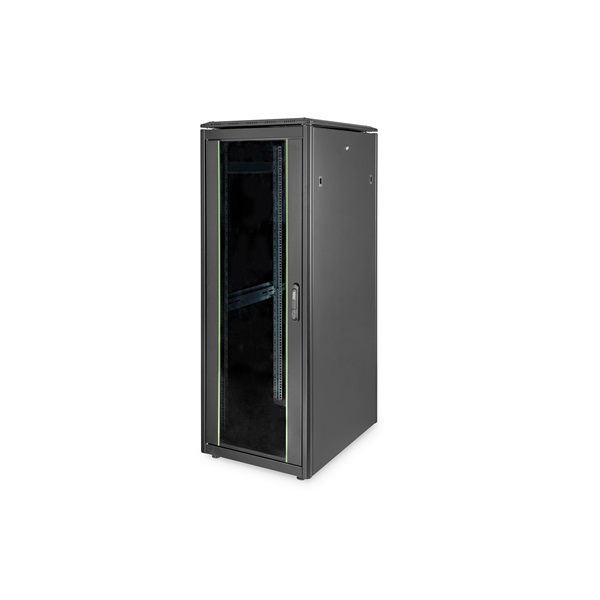 DIGITUS Rack Unique 19" 32U 1609x600x800mm üvegajtós fekete álló rack szekrény