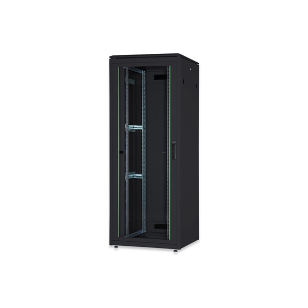 DIGITUS Rack Unique 19" 36U 1787x800x800mm üvegajtós fekete álló rack szekrény