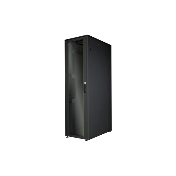 DIGITUS Rack Unique 19" 42U 2053x600x1000mm üvegajtós fekete álló rack szekrény