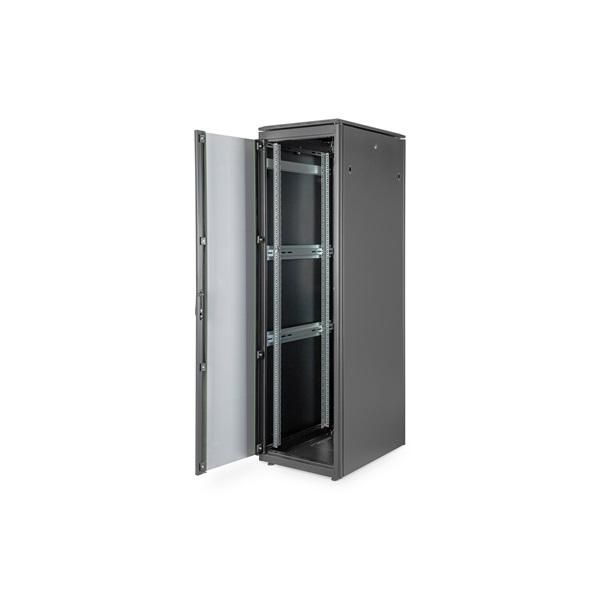 DIGITUS Rack Unique 19" 42U 2053x600x800mm üvegajtós fekete álló rack szekrény