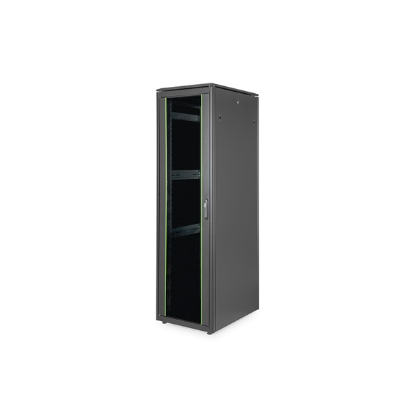 DIGITUS Rack Unique 19" 42U 2053x600x800mm üvegajtós fekete álló rack szekrény