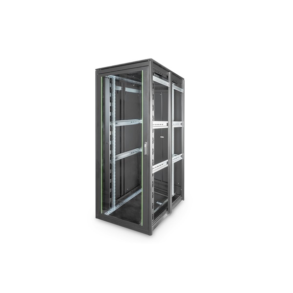 DIGITUS Rack Unique 19" 42U 2053x800x1200mm üvegajtós fekete álló rack szekrény