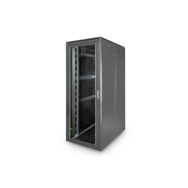 DIGITUS Rack Unique 19" 42U 2053x800x1200mm üvegajtós fekete álló rack szekrény