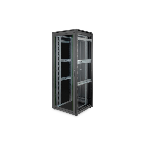 DIGITUS Rack Unique 19" 42U 2053x800x800mm üvegajtós fekete álló rack szekrény