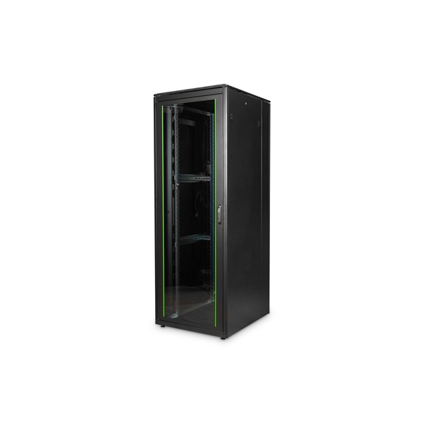 DIGITUS Rack Unique 19" 47U 2276x800x1000mm üvegajtós fekete álló rack szekrény