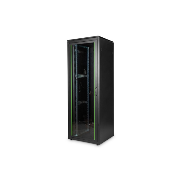 DIGITUS Rack Unique 19" 47U 2276x800x800mm üvegajtós fekete álló rack szekrény