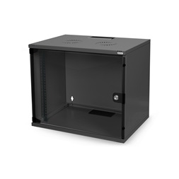 DIGITUS SOHO 19" 7U 370x540x400mm lapraszerelt fekete fali rack szekrény