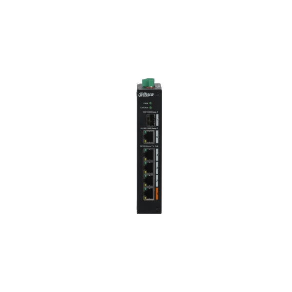 Dahua PFS3106-4ET-60-V2 1x 10/100(Hi-PoE/PoE+/PoE)+3x 10/100(PoE+/PoE)+1x gigabit uplink+1x SFP uplink, 60W PoE switch
