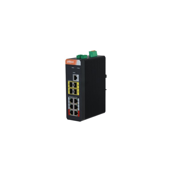 Dahua PFS4410-6GT-DP-V2 2x100/1000 (HighPoE/PoE+/PoE)+4x 100/1000 (PoE)+4xSFP uplink 120W menedzselhető PoE switch