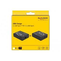 Delock 41440 2xUSB-C PD + 2xUSB-A 112W hálózati töltő