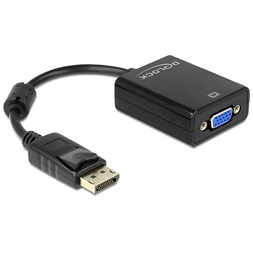 Delock 61848 fekete adapter displayport apa > VGA 15 pin anya