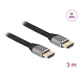 Delock 83997 3m Ultra nagy sebességű HDMI 48Gbps 8K 60Hz szürke kábel