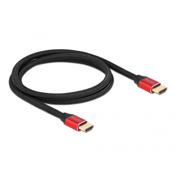 Delock 85773 1m Ultra nagy sebességű HDMI 48Gbps 8K 60Hz piros kábel