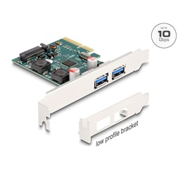 Delock 90106 2xUSB 10Gbps alacsony profil PCI Express x4 kártya