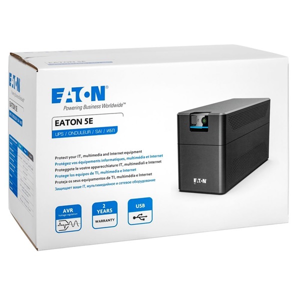 EATON 5E Gen2 5E1200UD USB DIN 660W fekete szünetmentes tápegység