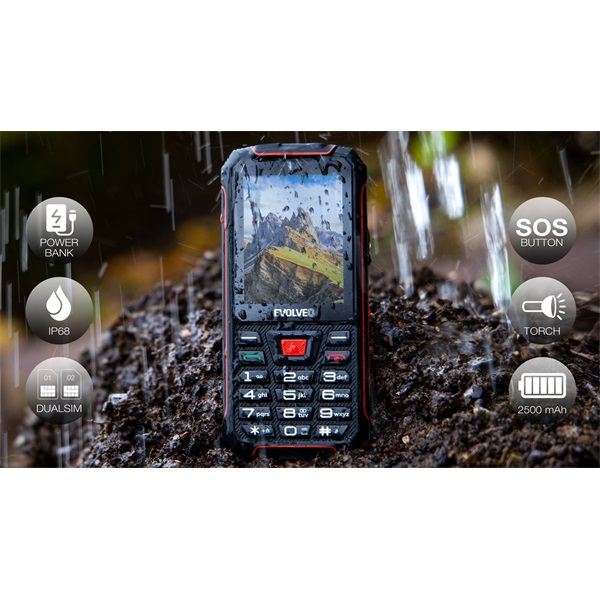 EVOLVEO Strongphone W4 2,8" DualSIM fekete/piros mobiltelefon