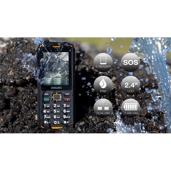 EVOLVEO Strongphone X5 2,4" DualSIM fekete/narancs mobiltelefon