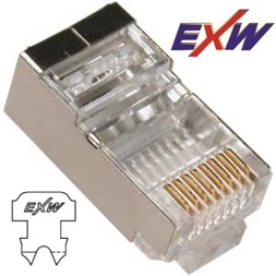 EXW CAT5E STP Modulár Dugó 8P8C RJ45 patch kábelekhez 20db