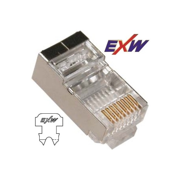 EXW CAT5E STP Modulár Dugó 8P8C RJ45 patch kábelekhez 20db