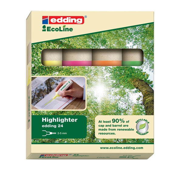 Edding 24 Ecoline 4db-os vegyes színű szövegkiemelő