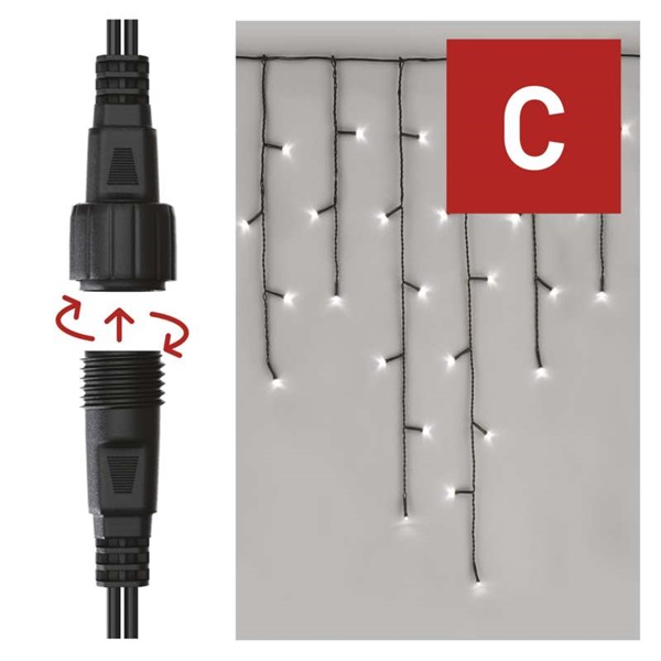 Emos D1CC01 jégcsap 100LED IP44 hideg CNT - fényfüzér