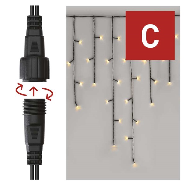 Emos D1CW01 jégcsap 100LED IP44 meleg CNT - fényfüzér