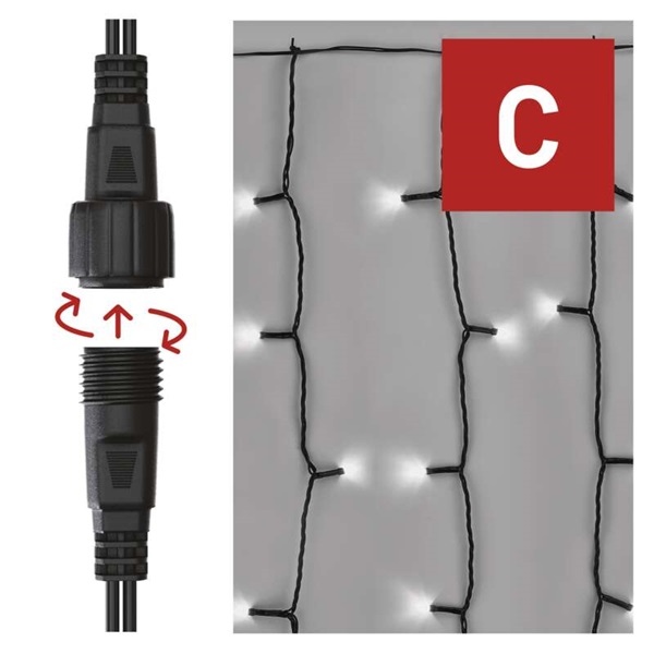 Emos D1EC01 1x2m 100LED IP44 hideg CNT - fényfüzér függöny