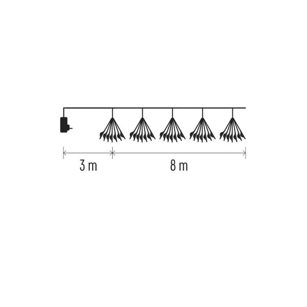 Emos D3AC10 8 m beltéri hideg fehér időzítős fürtök nano LED fényfüzér