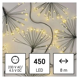 Emos D3AW11 8 m beltéri meleg fehér időzítős fürtök nano LED fényfüzér