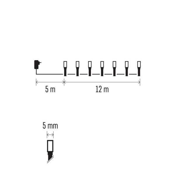 Emos D4AC03 12m/120LED/kül-beltéri/időzítős/hideg fehér karácsonyi LED fényfüzér