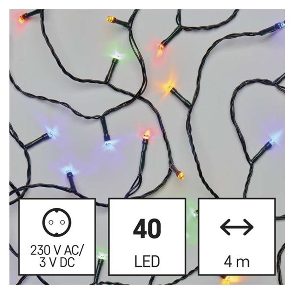 Emos D4AM01 4m/40LED kül-beltéri/időzítős/többszínű karácsonyi LED fényfüzér