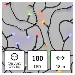 Emos D4AM09 18m/180LED/kül-beltéri/többszínű karácsonyi LED fényfüzér