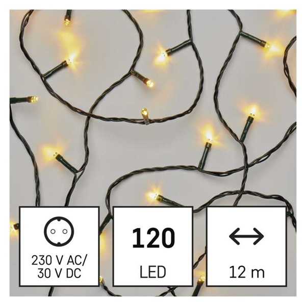 Emos D4AW03 12m/120LED/kül-beltéri/időzítős/meleg fehér karácsonyi LED fényfüzér