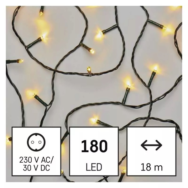 Emos D4AW07 18m/180LED/kül-beltéri/meleg fehér karácsonyi LED fényfüzér