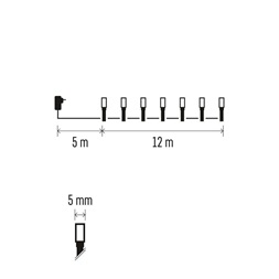 Emos D4AW09 12m/120LED/kül-beltéri/meleg fehér karácsonyi LED fényfüzér