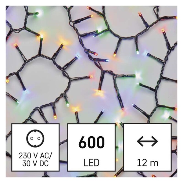 Emos D4BM03 12m/600LED/kül-beltéri/időzítős/többszínű/süni karácsonyi LED fényfüzér