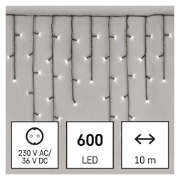 Emos D4CC03 10m/600LED/kül-beltéri/hideg fehér jégcsap karácsonyi LED fényfüggöny