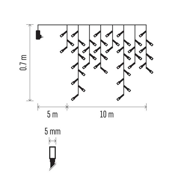 Emos D4CC03 10m/600LED/kül-beltéri/hideg fehér jégcsap karácsonyi LED fényfüggöny