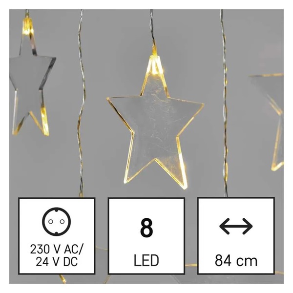 Emos DCGW02 45x84 cm kül-beltéri meleg fehér csillagok LED karácsonyi fényfüggöny