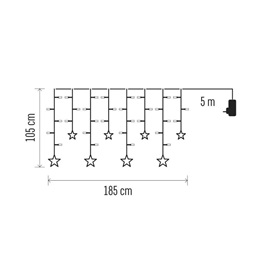 Emos DCGW12 185x105 cm beltéri meleg fehér csillagok LED karácsonyi fényfüggöny