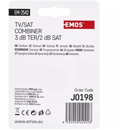 Emos J0198 EU 2491/D193 Tv/Sat háromágú antenna közösítő